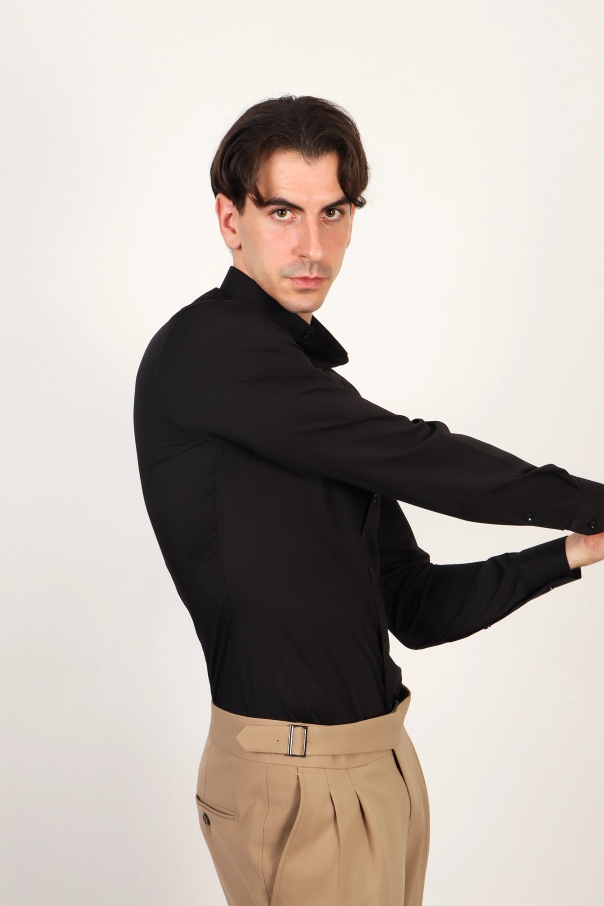 Camisa Bambú "Tacto Seda" - Negro