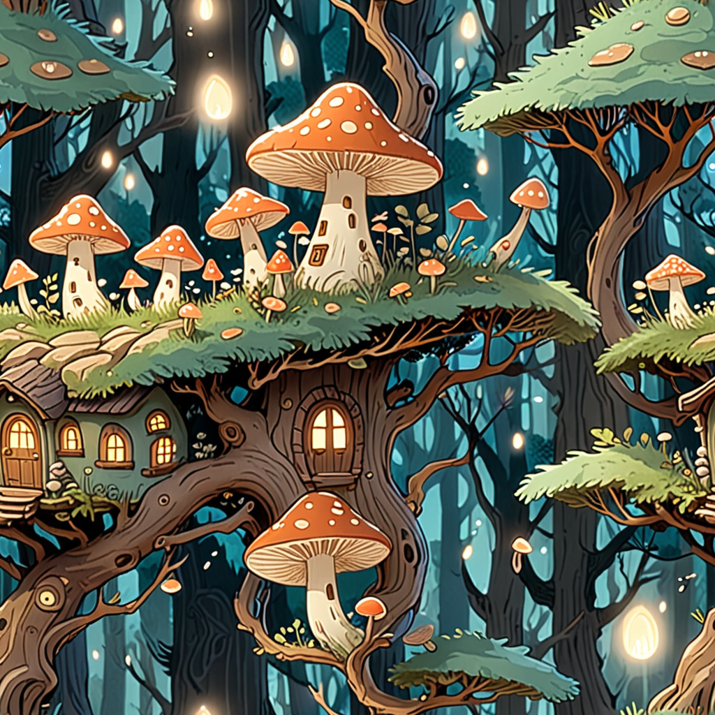 Forro Bosque Mágico — Setas y Casas Élficas