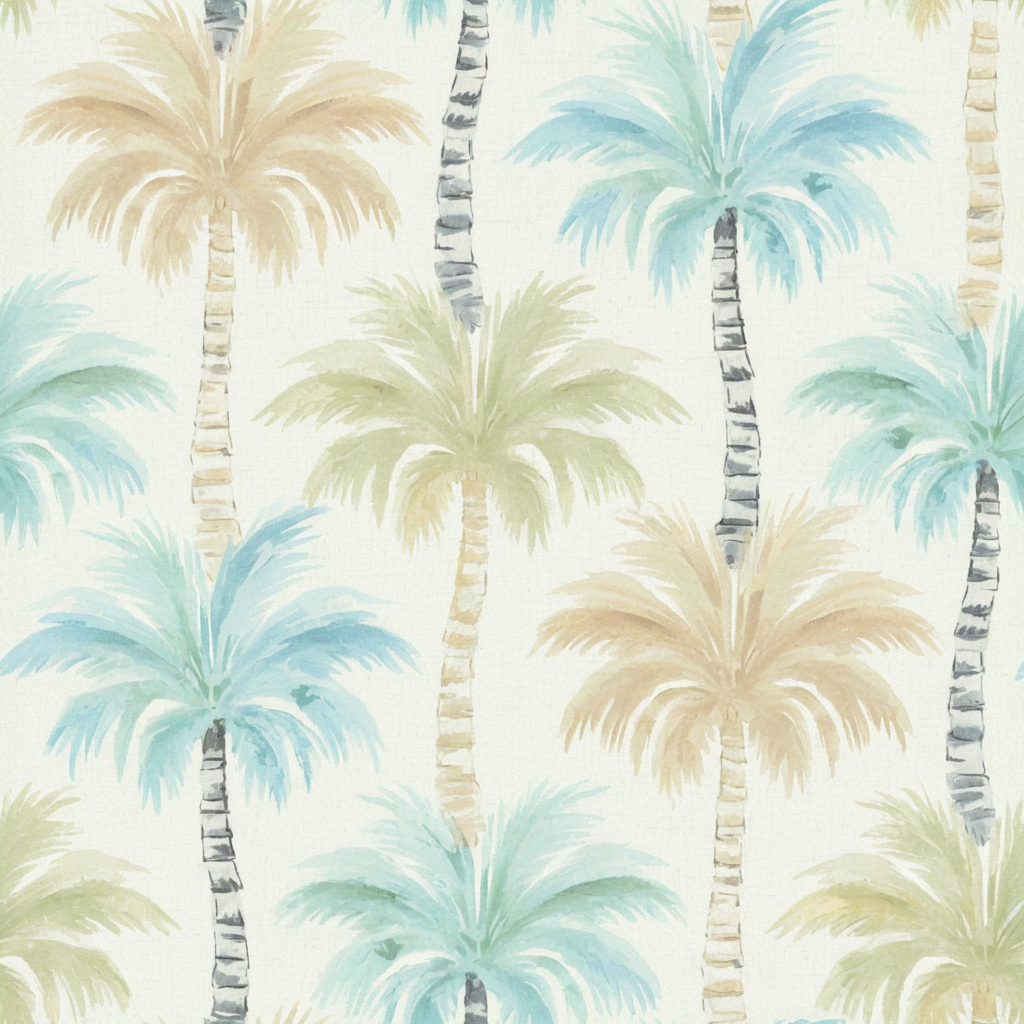 Forro Palmeras Acuarela — Tropical Pastel