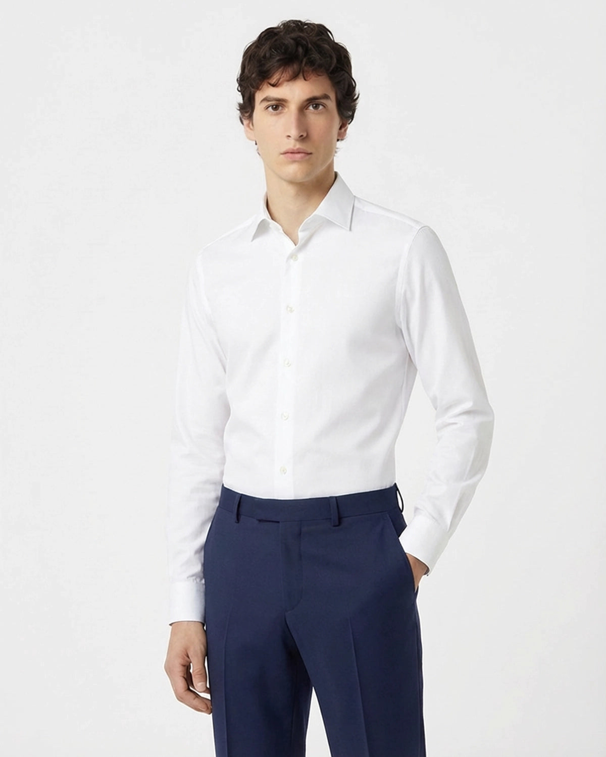 Camisa Oxford Blanca a Medida detalle acabado | Blackpier