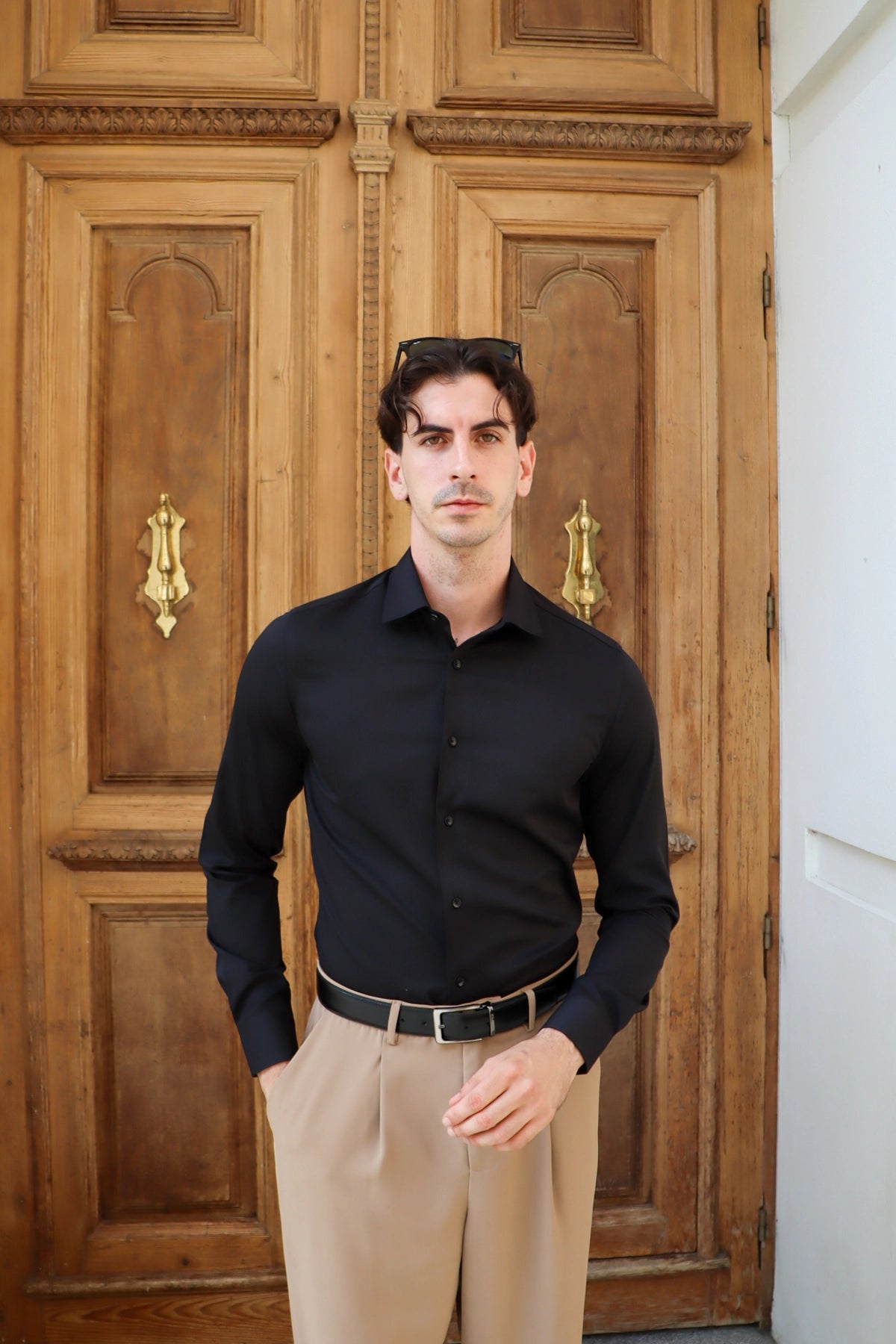 Camisa Bambú "Tacto Seda" - Negro