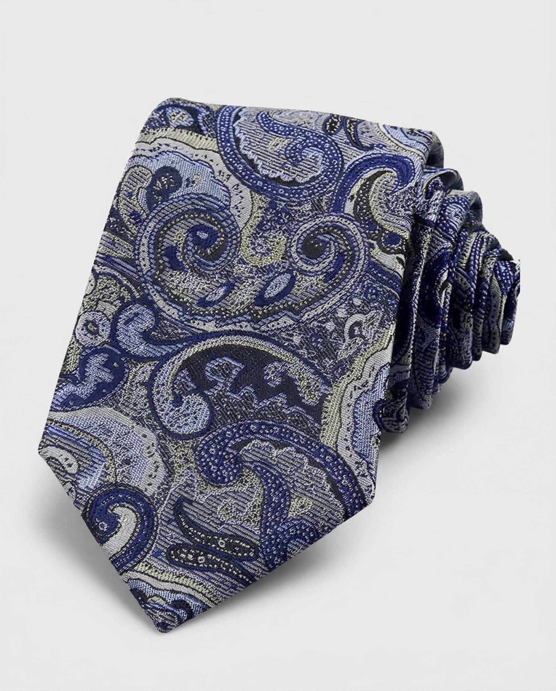 Corbata Azul con Diseño Cachemir