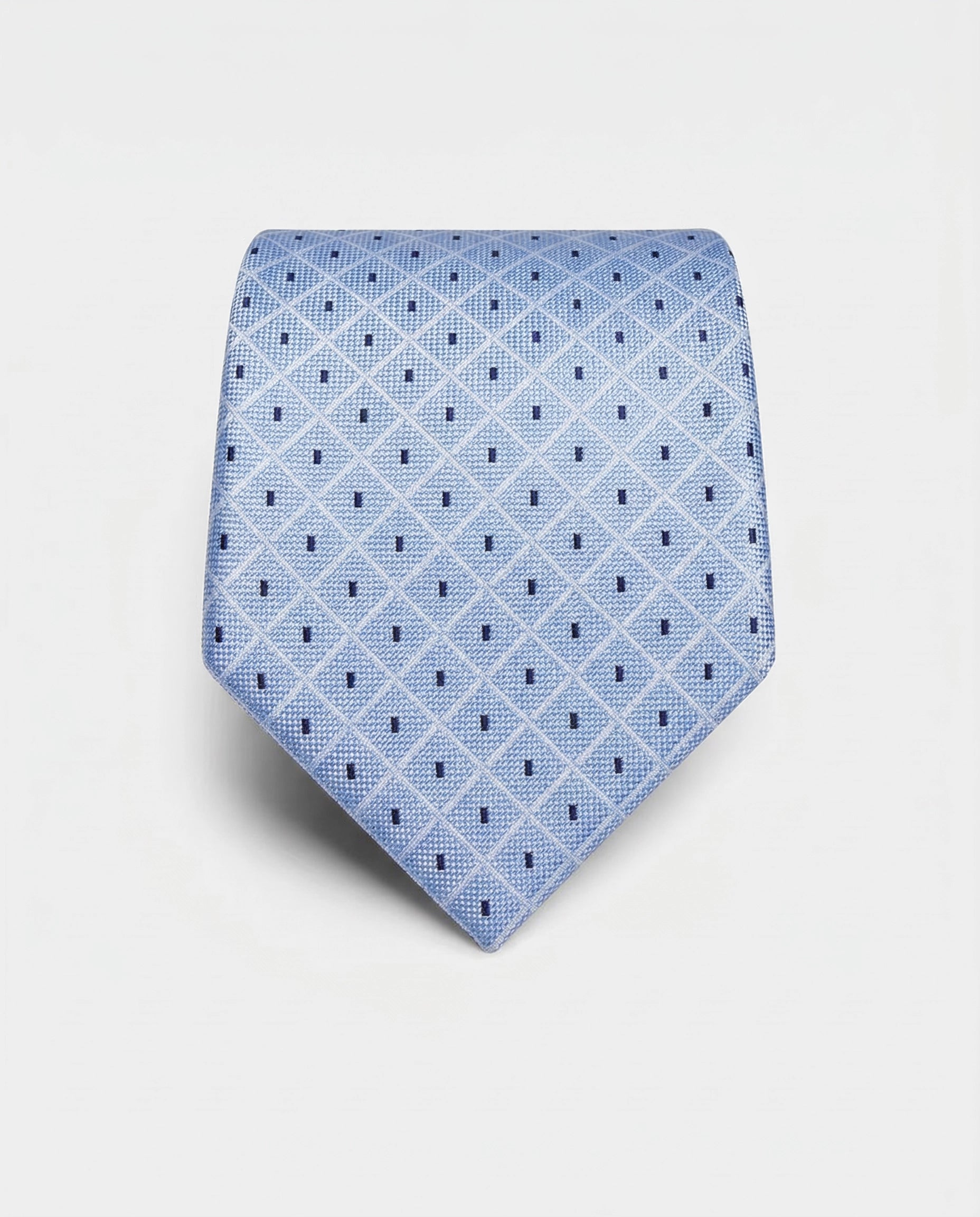 Corbata Azul Cielo con Microdibujo Geométrico