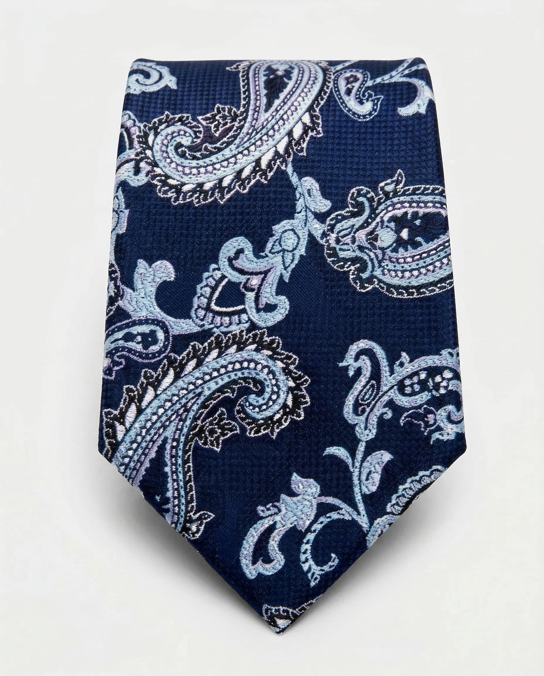 Corbata Azul Marino con Estampado Paisley