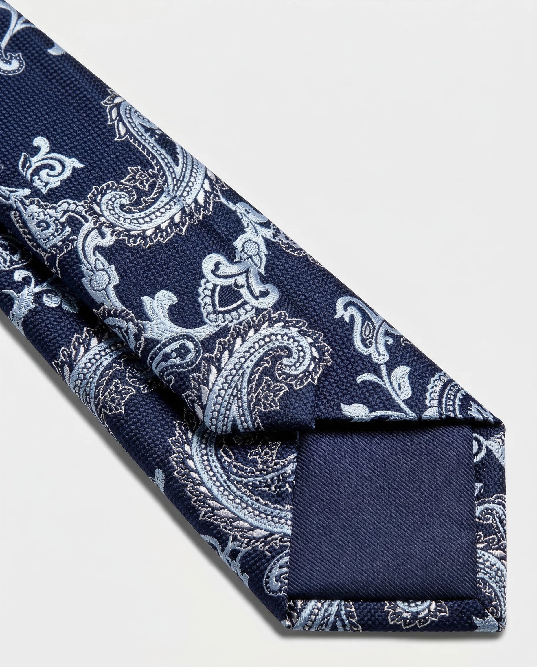 Corbata Azul Marino con Estampado Paisley
