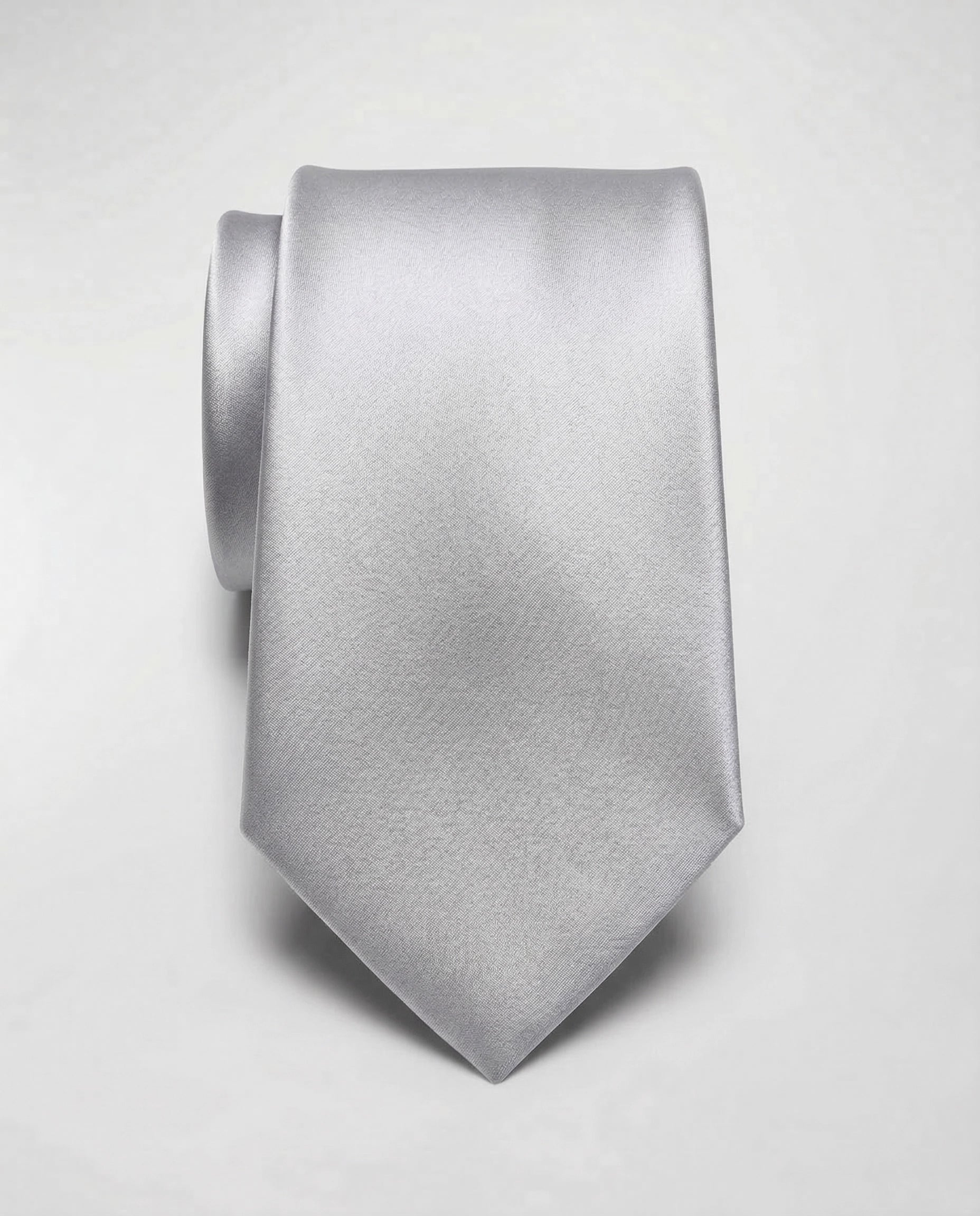 Corbata Gris Plata Satinada