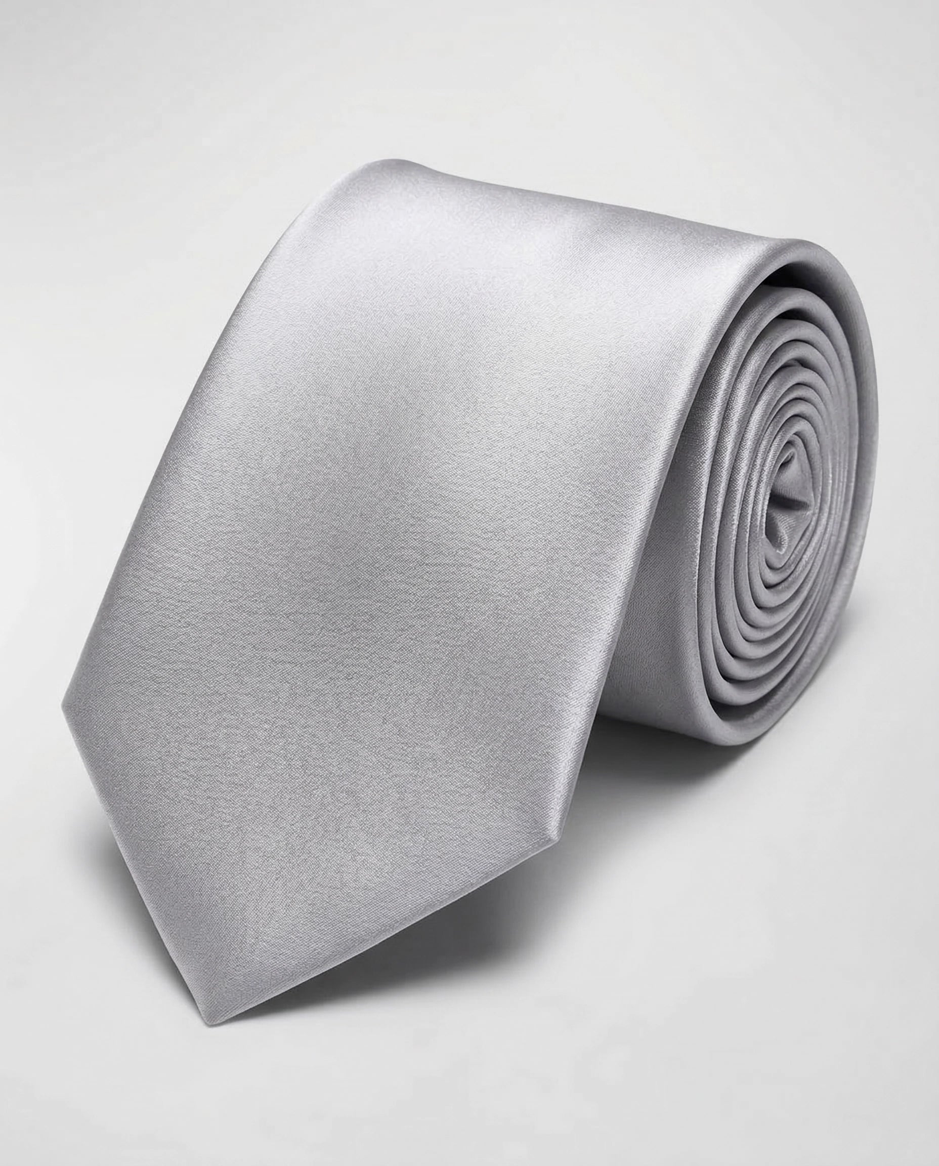 Corbata Gris Plata Satinada