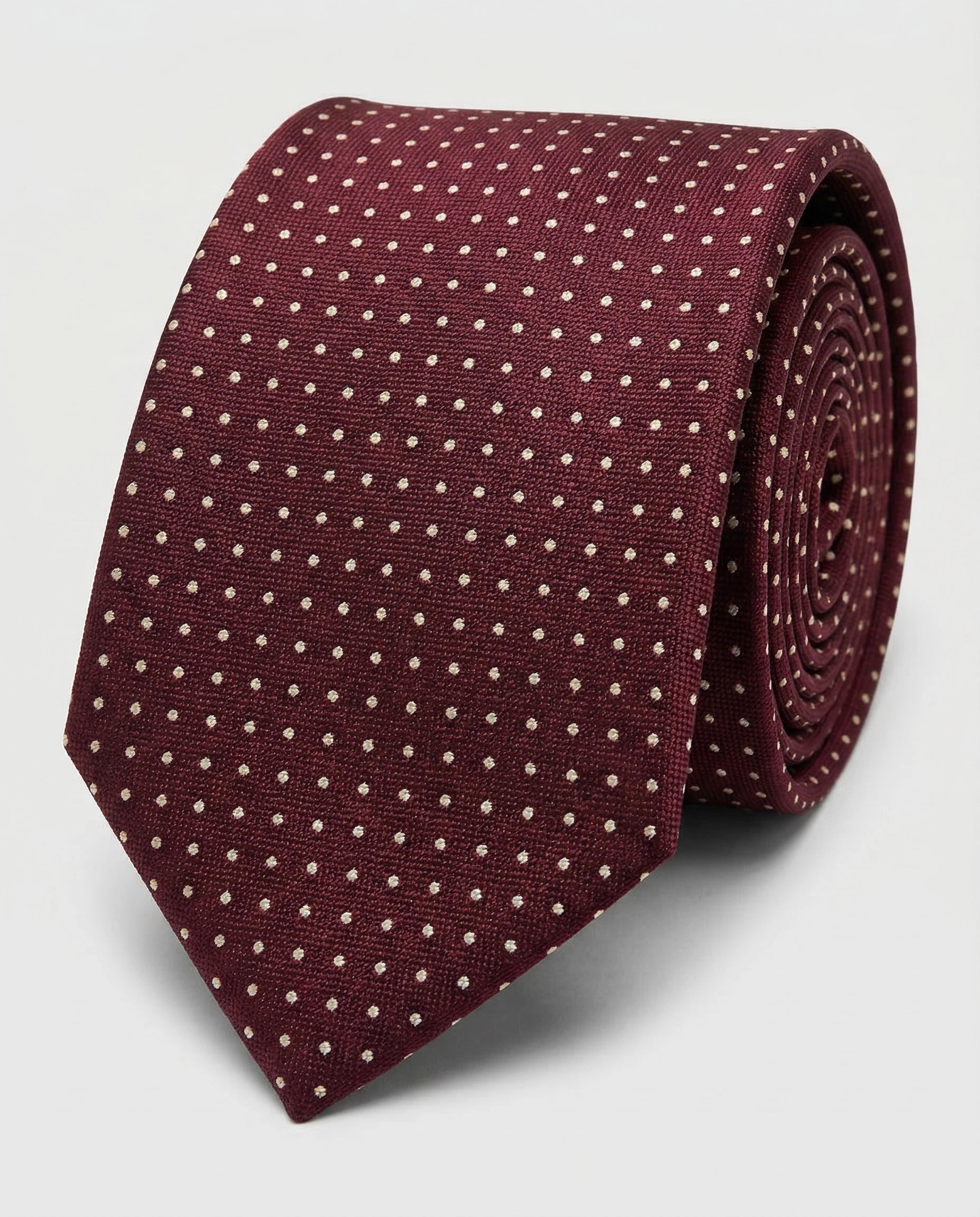 Corbata Granate con Lunares en Seda