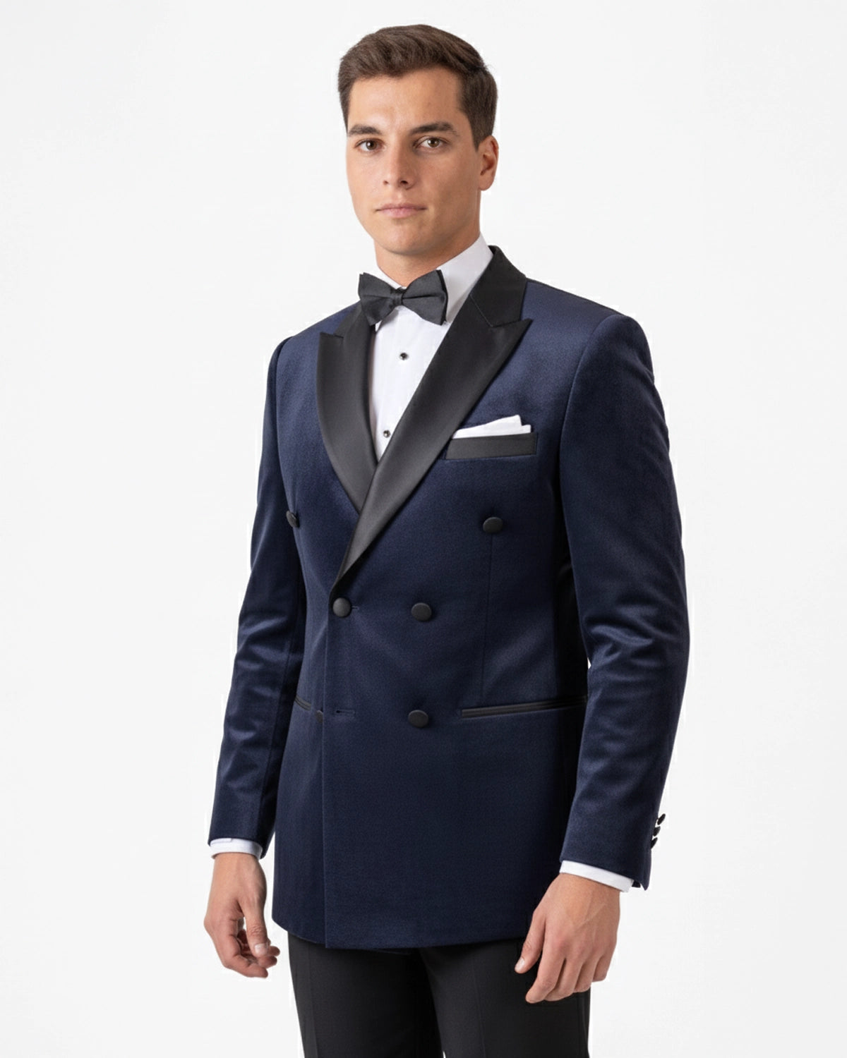 Esmoquin ante cruzado azul