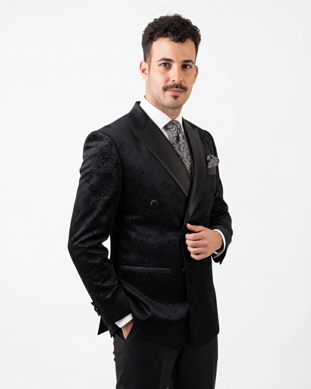 Esmoquin Negro Ante Tramado