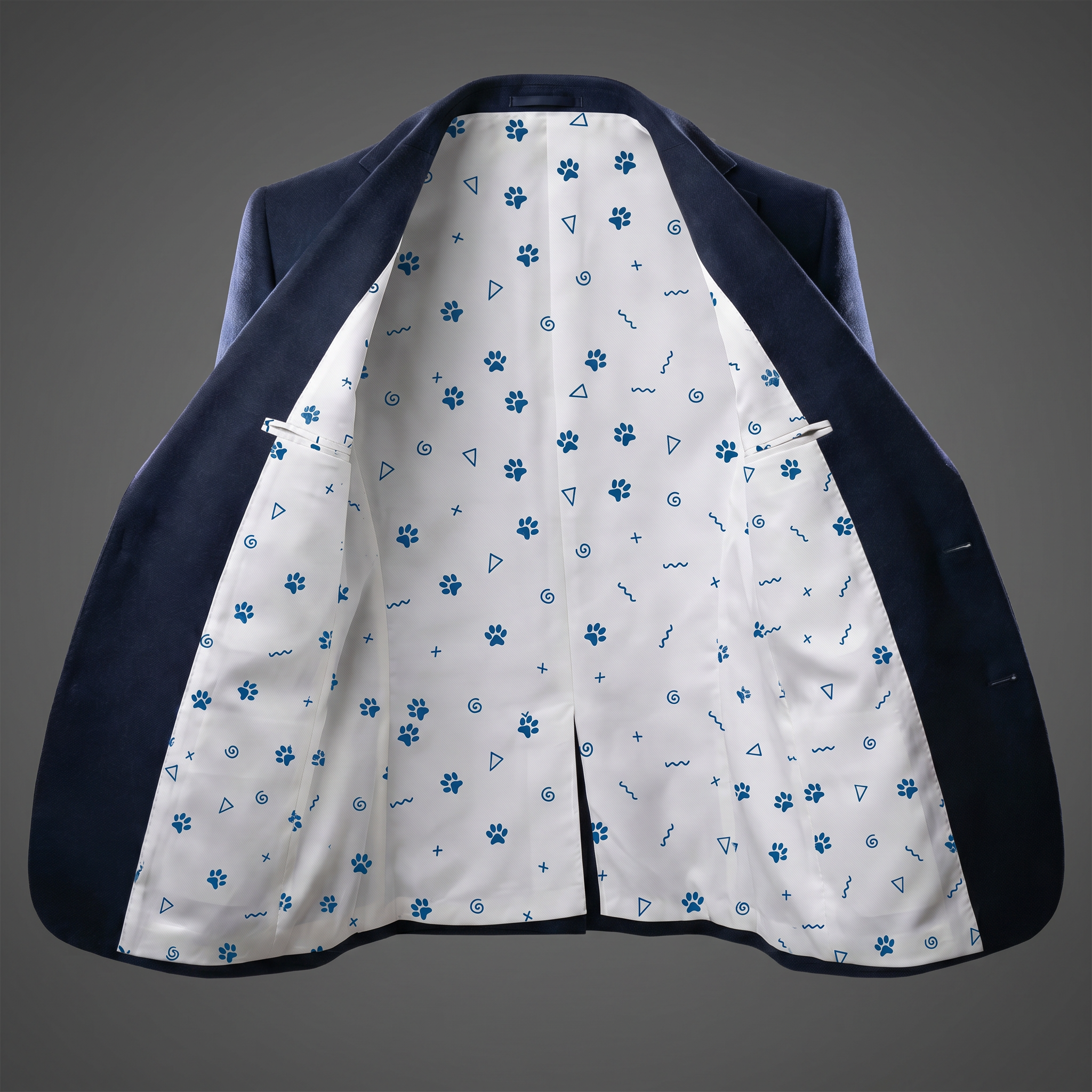 Forro Huellas de Perro — Azul y Blanco