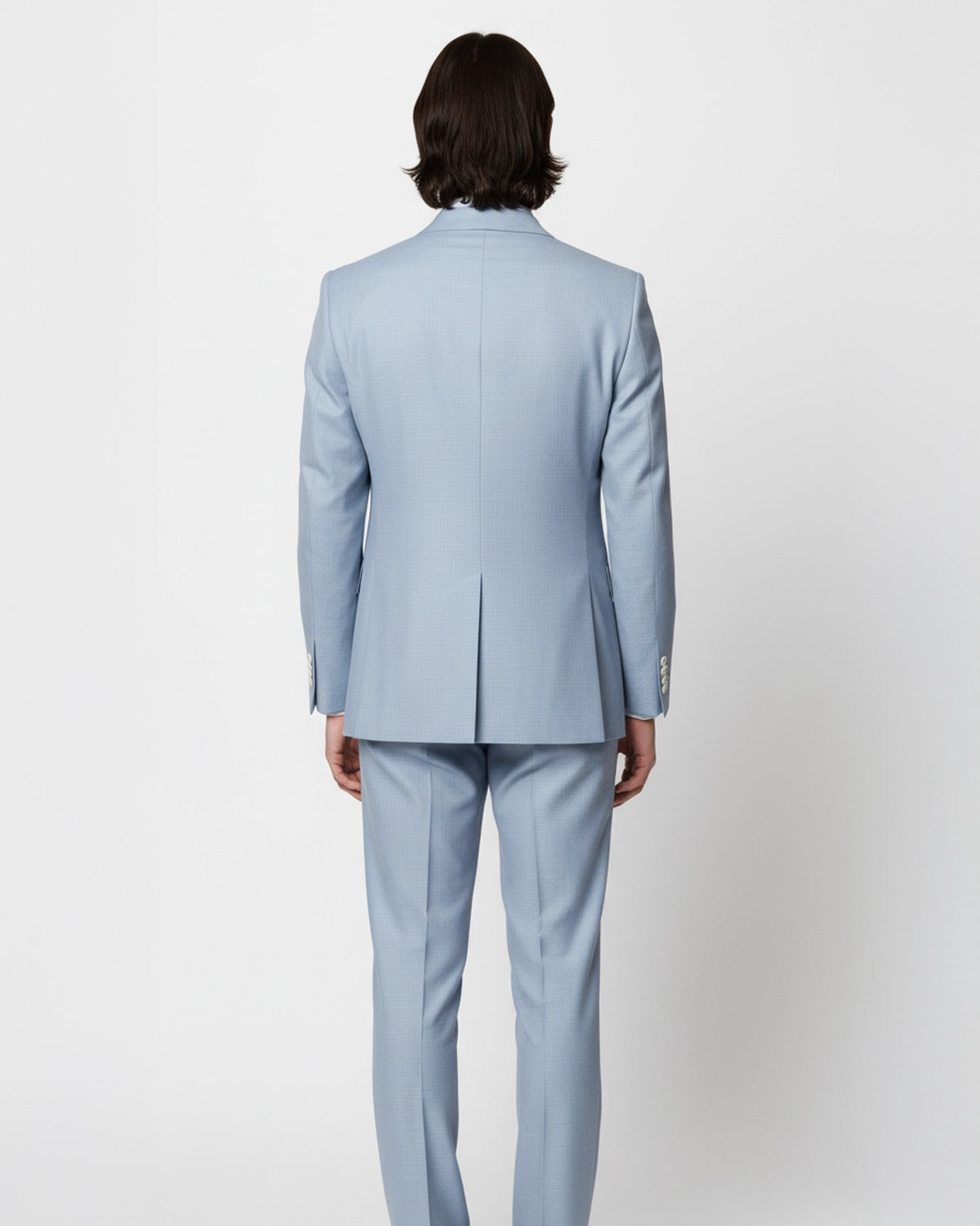 Traje Azul Cielo a Medida detalle acabado | Blackpier