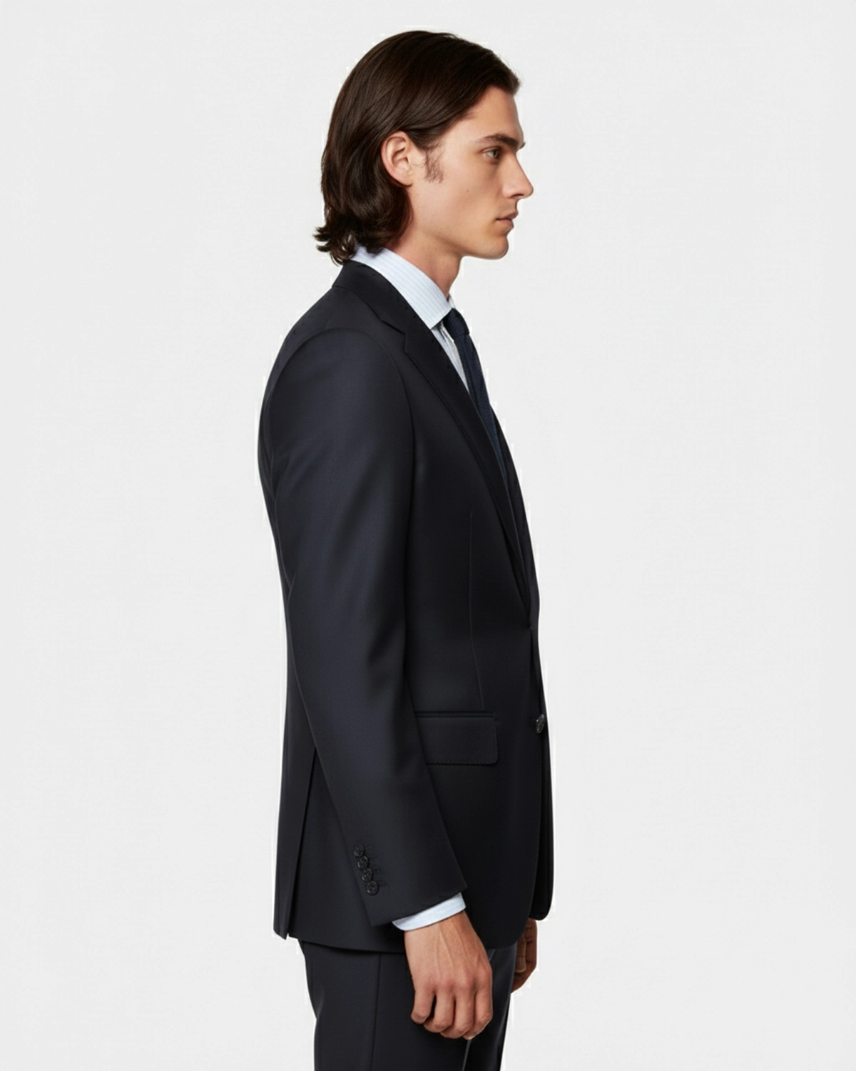 Traje Azul Marino a Medida detalle tejido | Blackpier