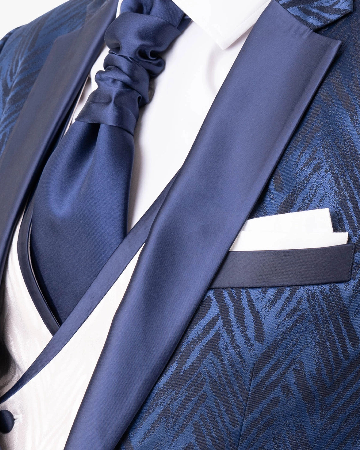 Traje de Novio Azul Marino Zebra