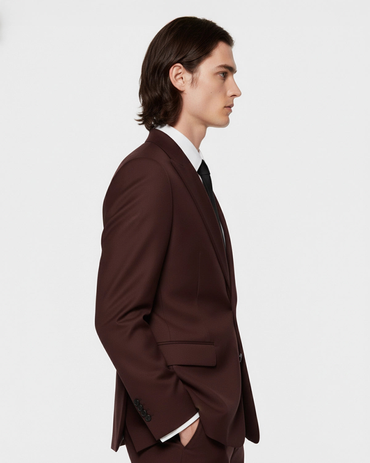 Traje Burdeos a Medida detalle tejido | Blackpier