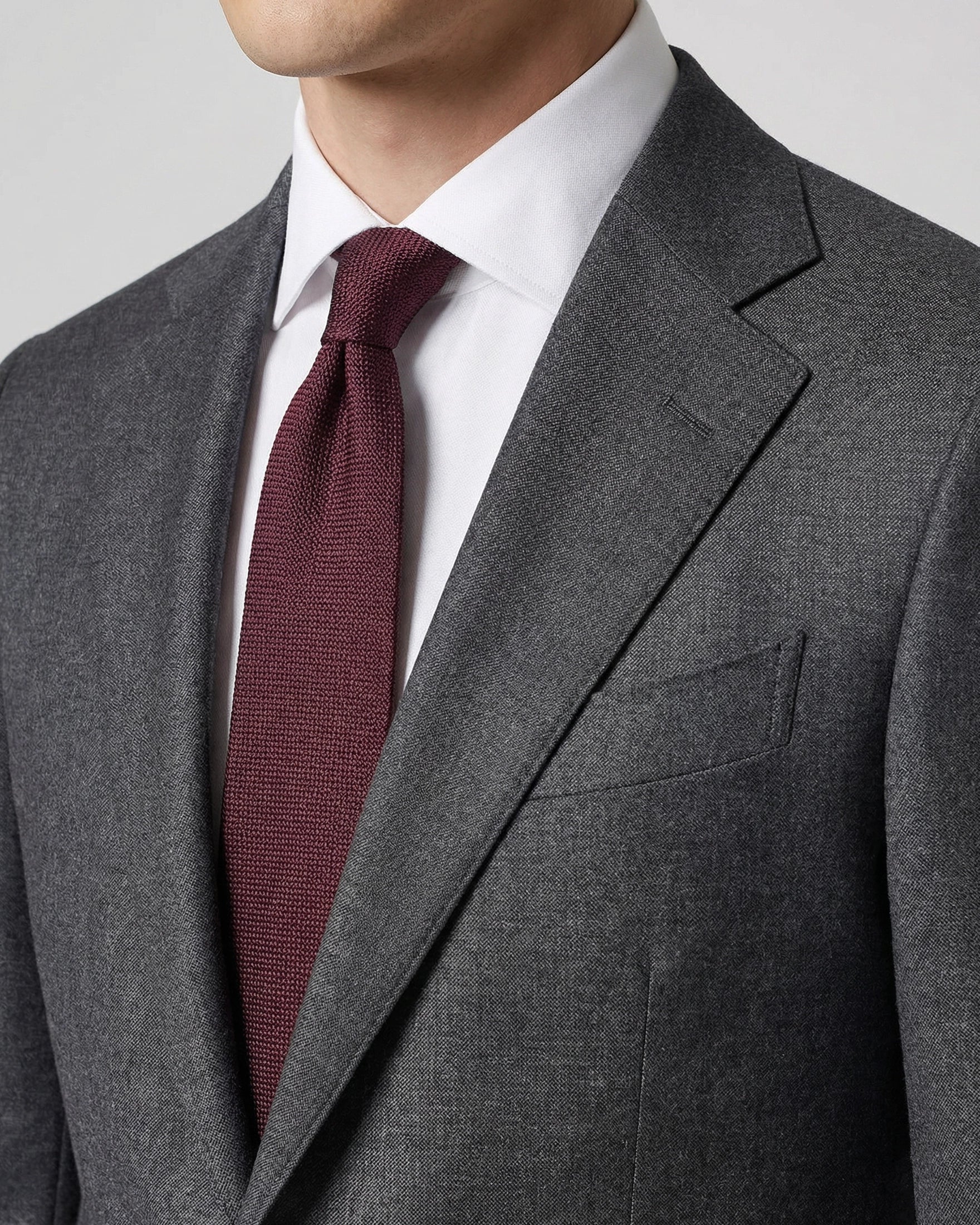 Traje a Medida Gris Marengo en Lana Mate con Punteado Sastre