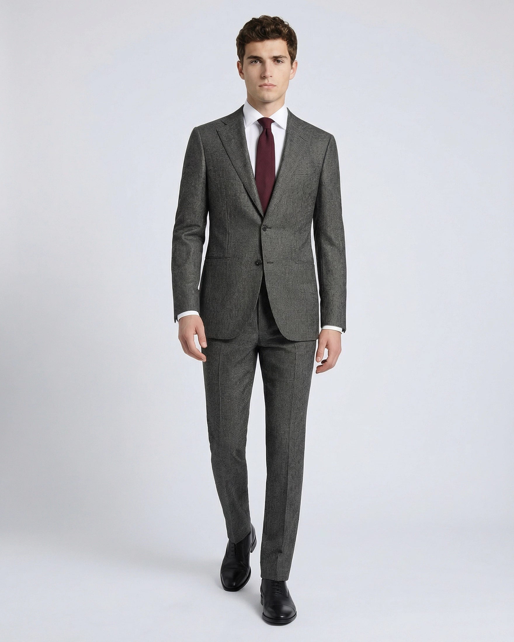 Traje Gris Pata de Gallo detalle acabado | Blackpier