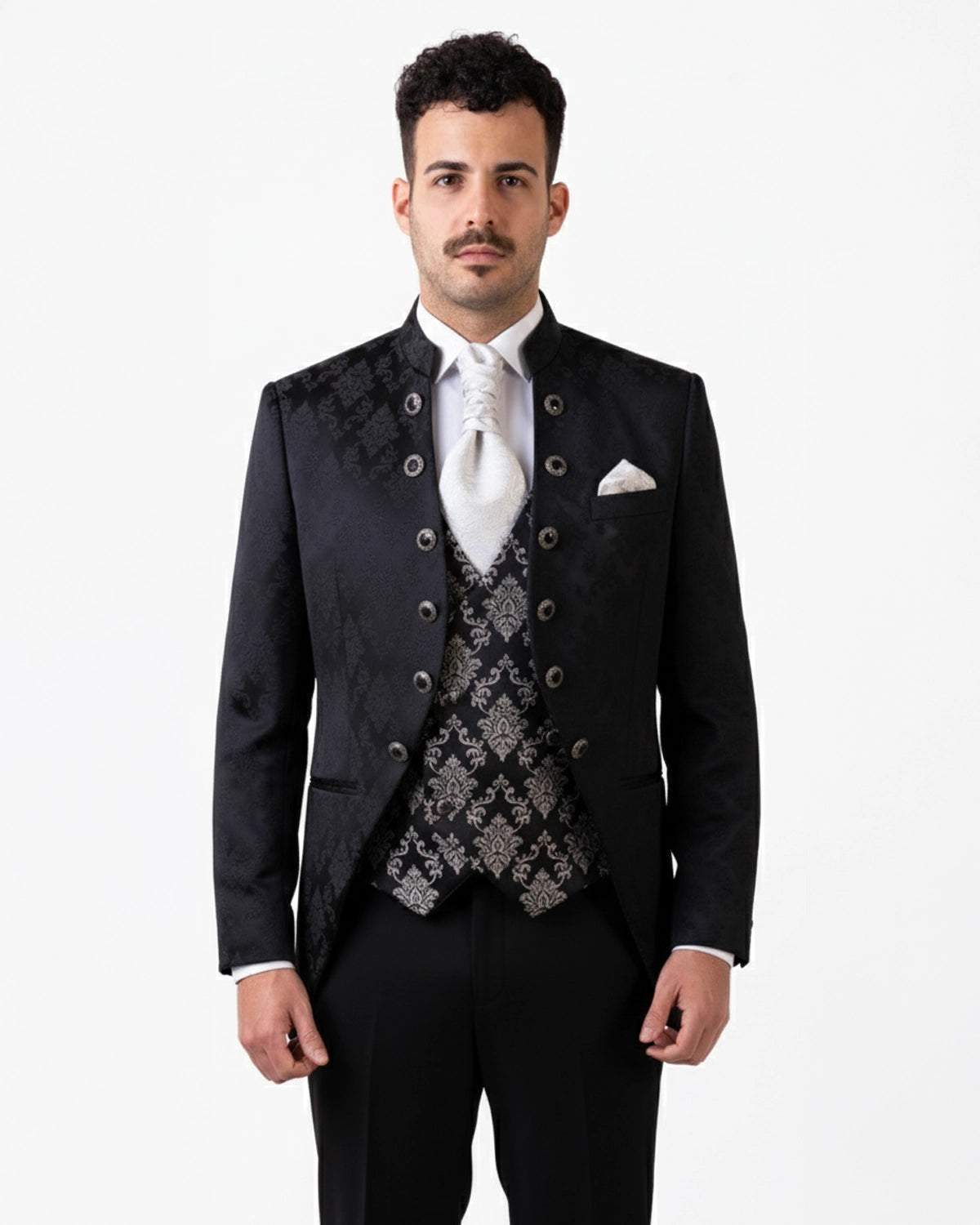 Traje Novio Capa Negro con trama