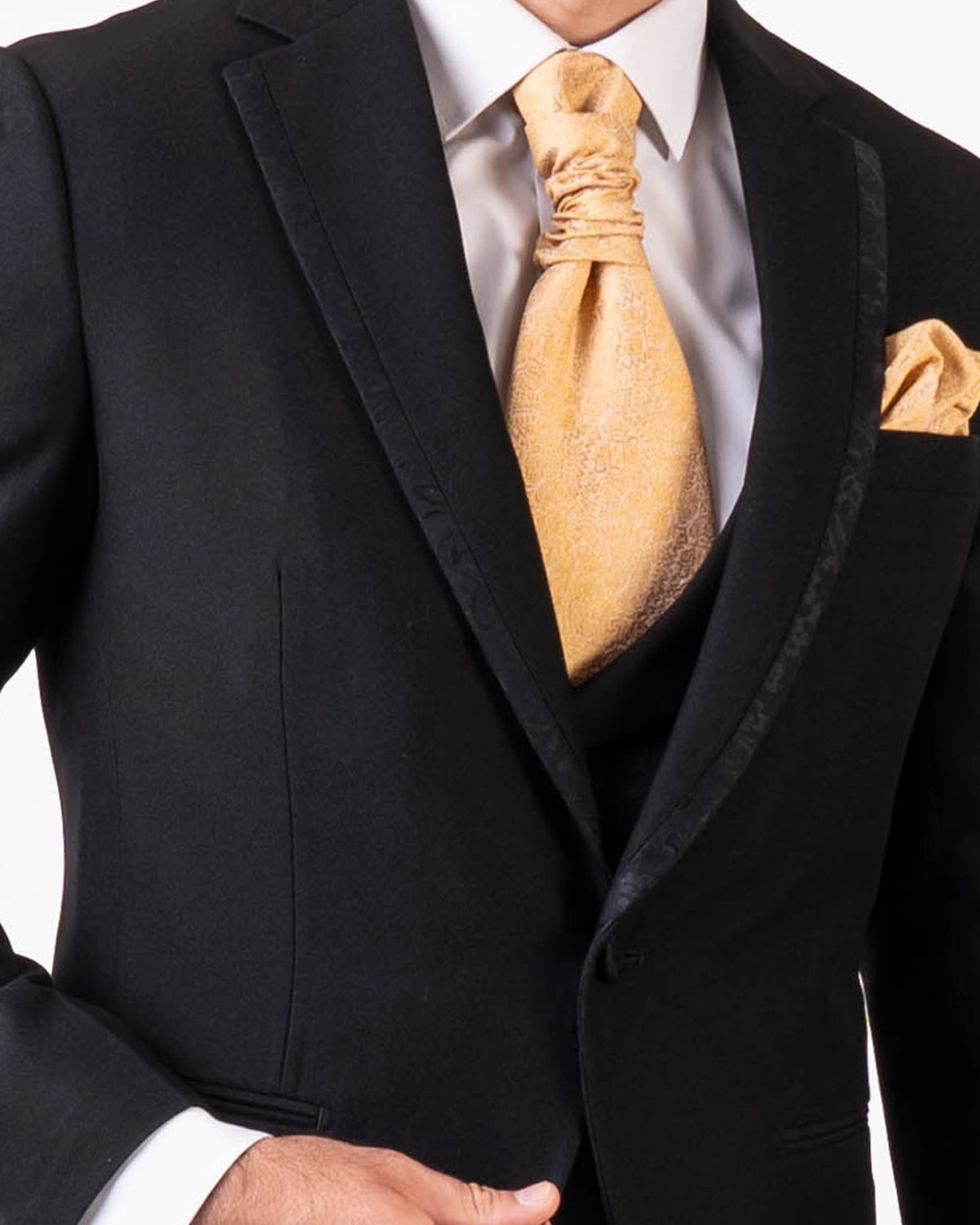 Traje novio Negro Ribete