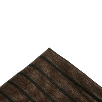Mouchoir poche de soie marrone à rayures noir
