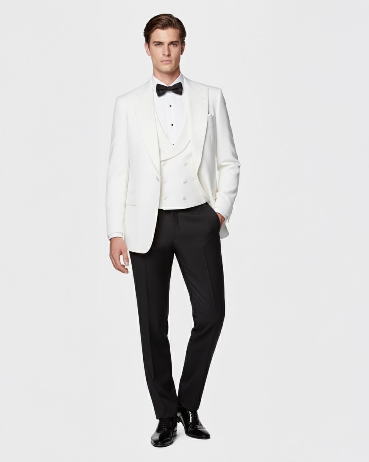 Esmoquin Blanco con pantalon negro