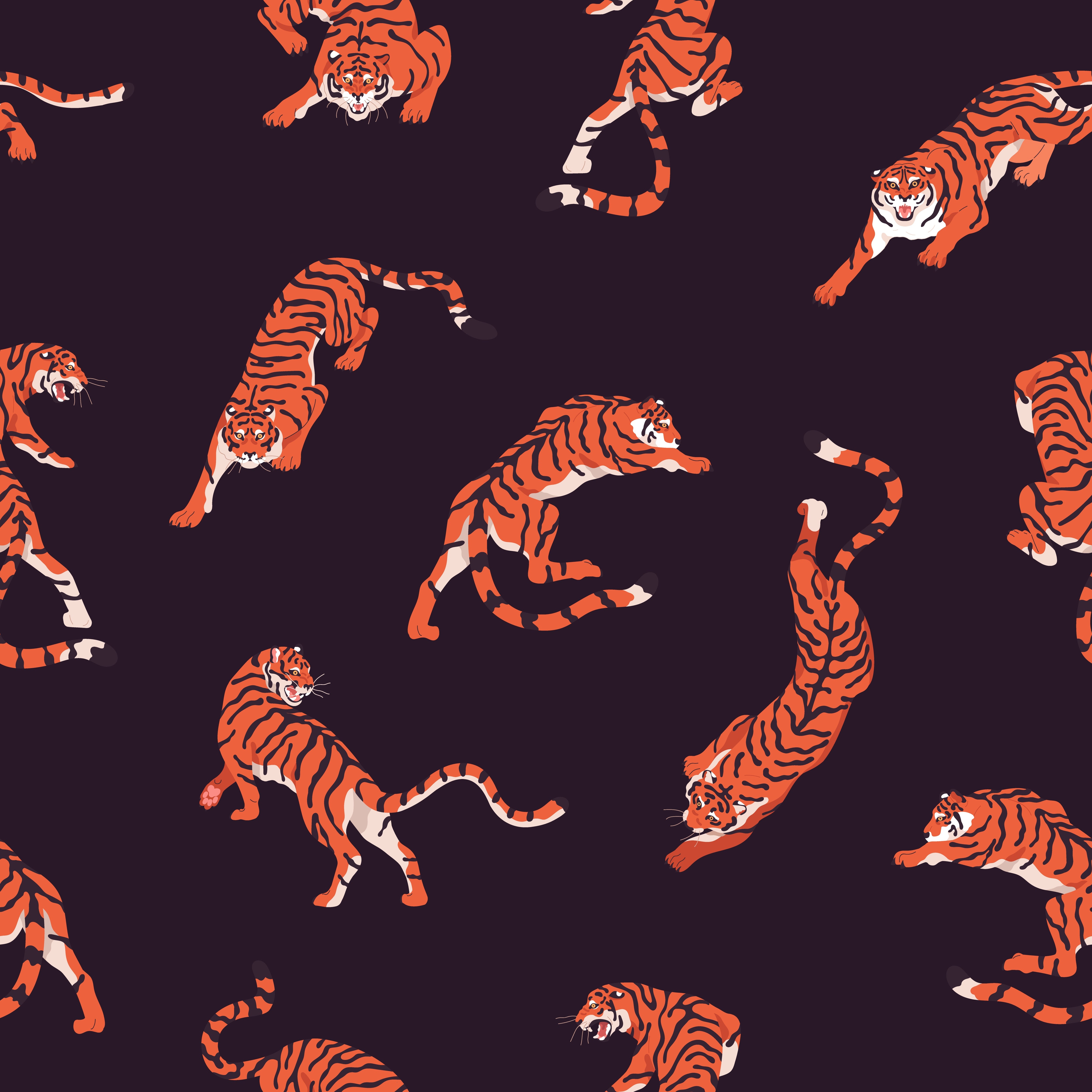 Forro Tigres — Estampado Felino Salvaje
