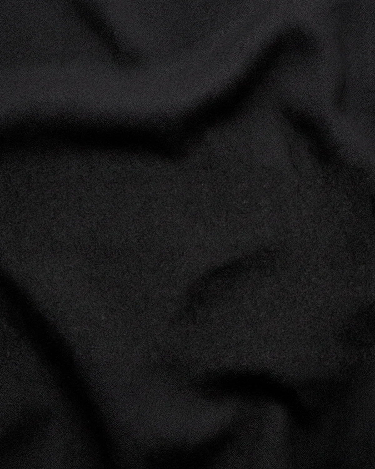 Abrigo de Lana a Medida Negro Profundo (Mate) con Cinturón y Manga Raglán