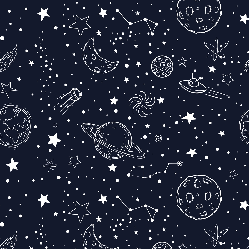 Forro Universo Doodle — Mapa Celeste Blanco