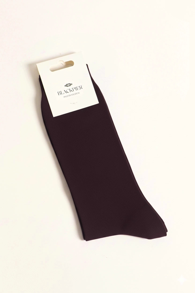 Calcetines Granate Hilo de Escocia | Burgundy Essential