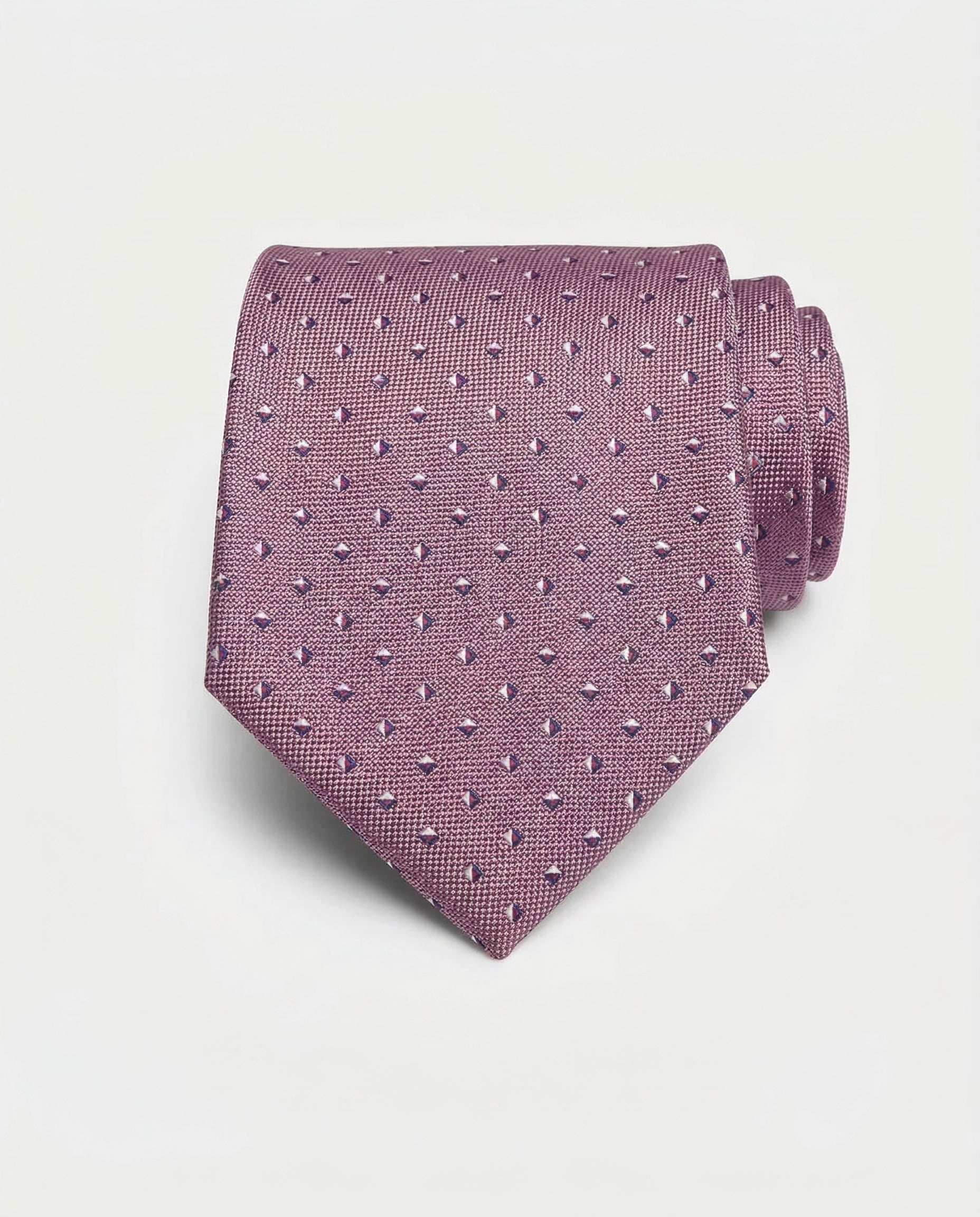 Corbata Rosa con Microestampado Geométrico