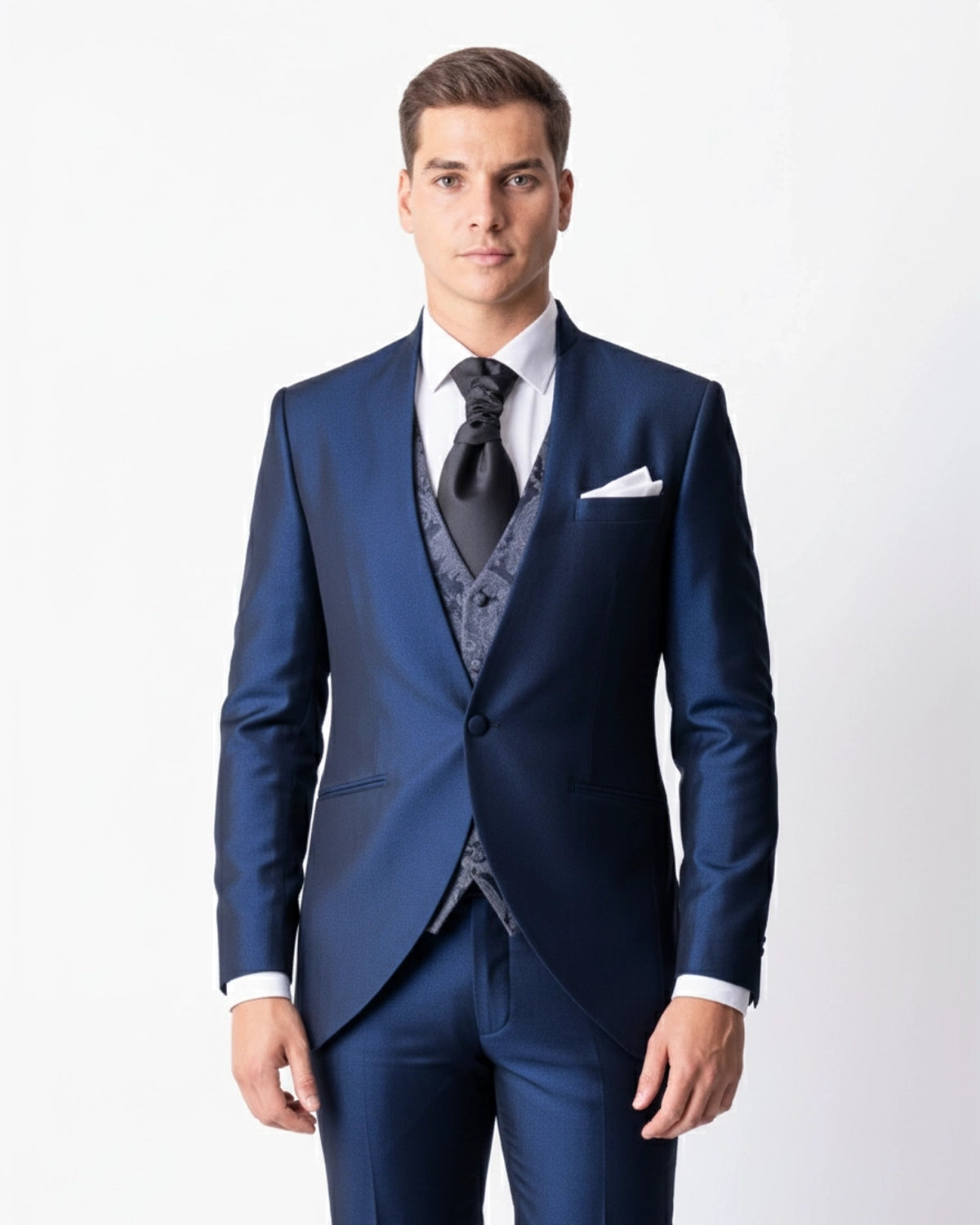 Traje Italian Mao Azul