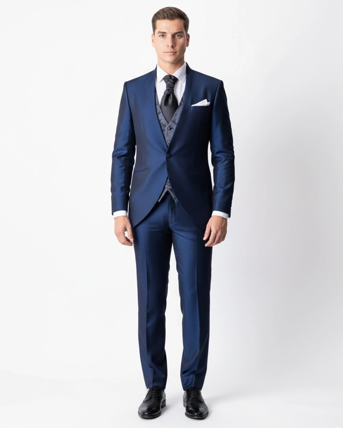 Traje Italian Mao Azul