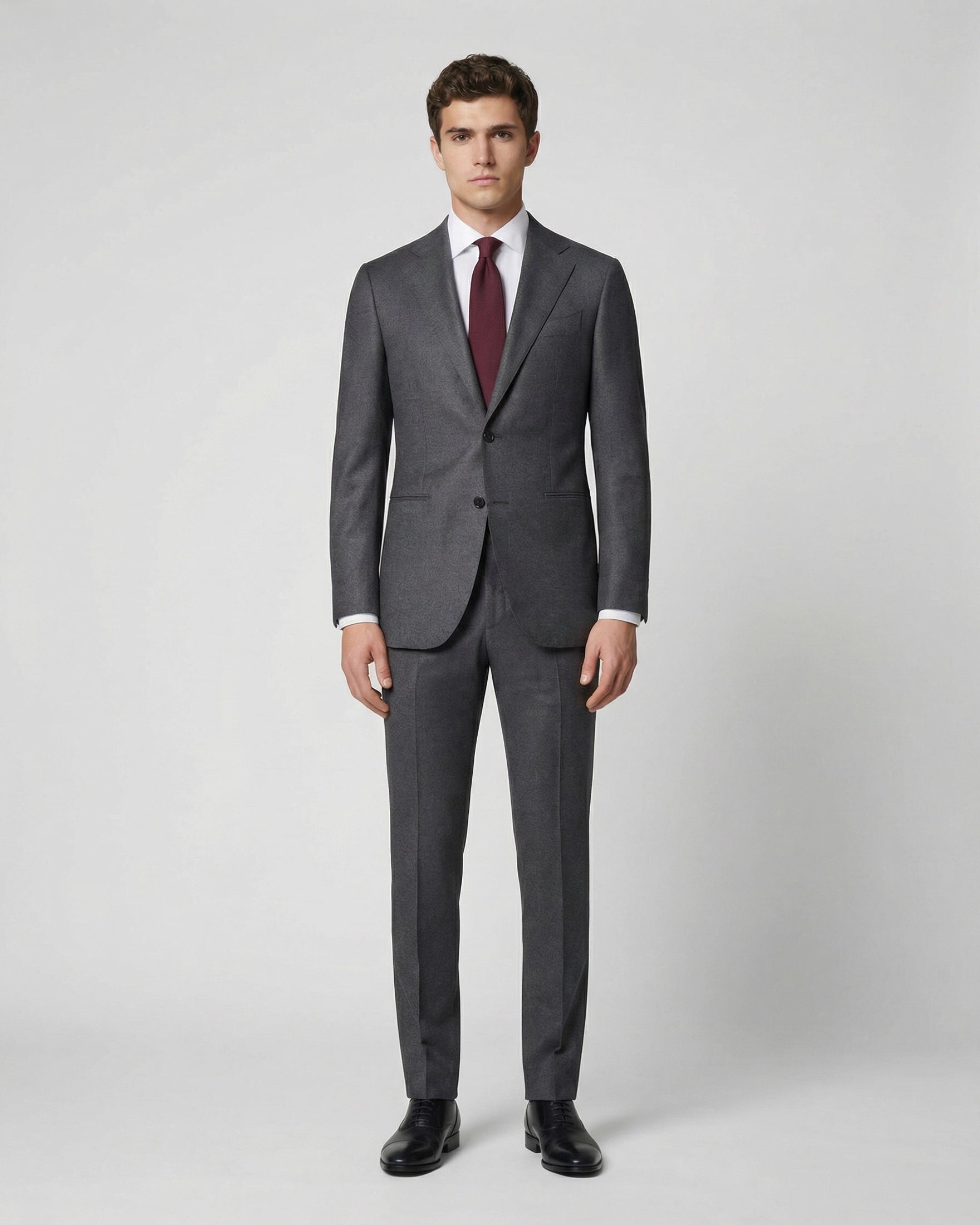 Traje a Medida Gris Marengo en Lana Mate con Punteado Sastre