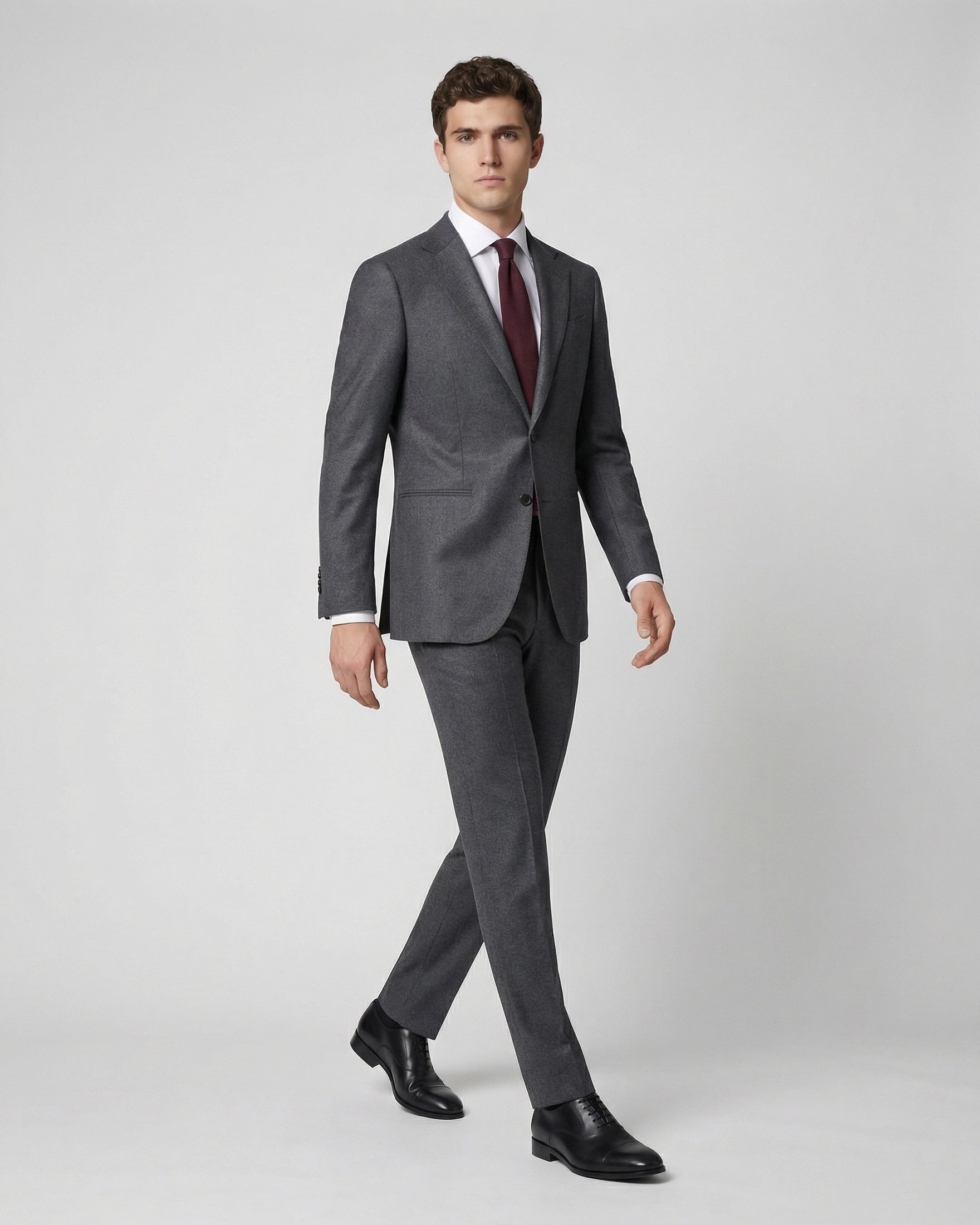 Traje a Medida Gris Marengo en Lana Mate con Punteado Sastre