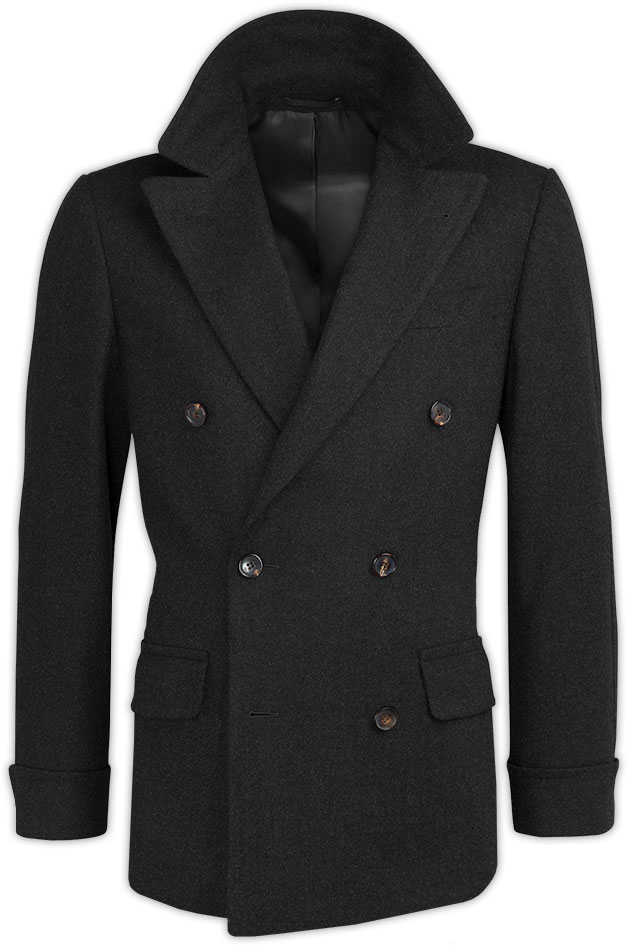 Gray Cashmere Crossed Coat