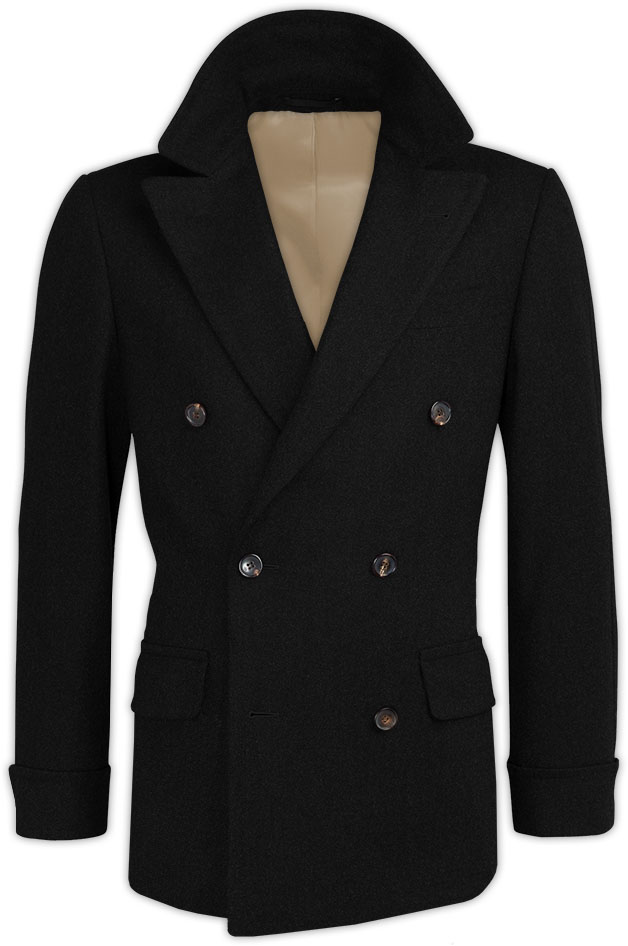 Charcoal Cashmere Crossed Coat