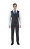 Striped Grey 3 Piece Custom Suit - Fabric