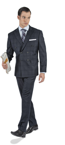 Navy Prince Of Wales Tailored Suit