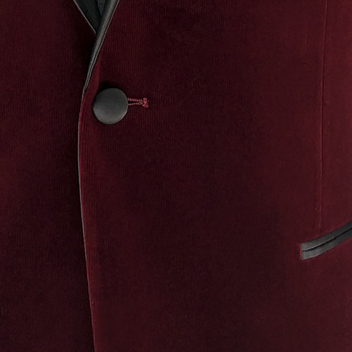 Garnet Velvet Tuxedo Suit - Inside jacket lining